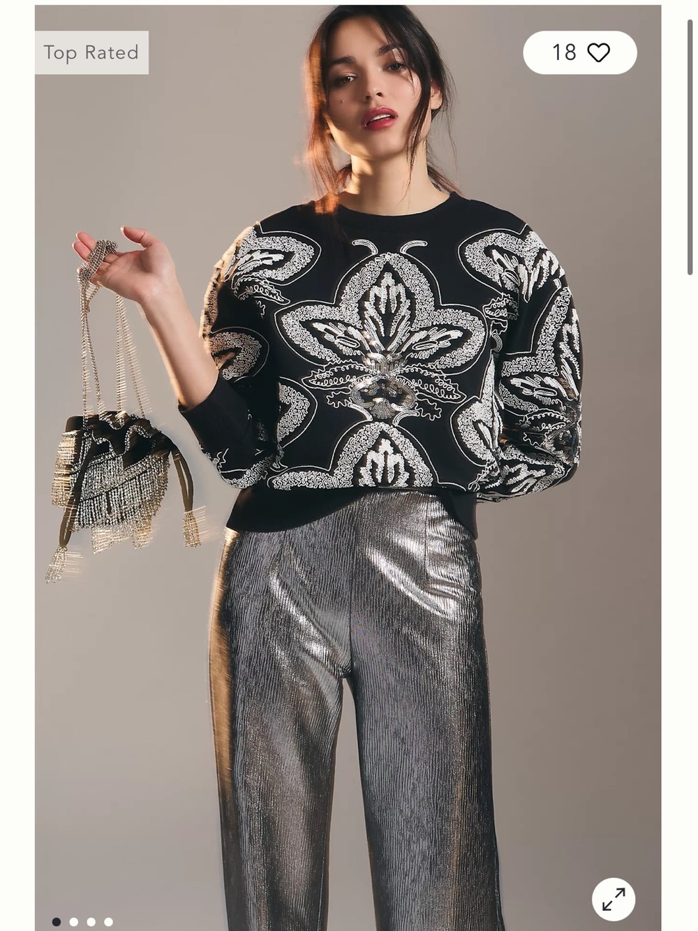 Anthropologie Ollari Sequin Embellished sweatshirt